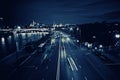 Nights moscow city lights Royalty Free Stock Photo