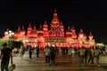 The nights view of outer side of the Global Village near Dubai city, United Arab Emirates