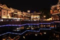 Nightscape of China historic town Royalty Free Stock Photo