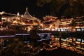 Nightscape of China historic town Royalty Free Stock Photo