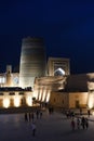 Nightscape of Khiva, Uzbekistan, Asia.