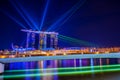 Nightscape of Singapore Marina Bay Sand Singapore Royalty Free Stock Photo