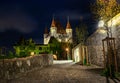 Nightscape of Thun Castle in the city of Thun, Bernese Oberland, Switzerland Royalty Free Stock Photo