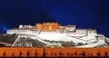 Nightscene of Potala palace Royalty Free Stock Photo