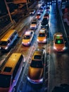 nightscene of traffic jam in Wuhan city