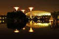 Nightscop of garden by the bay in singapore Royalty Free Stock Photo