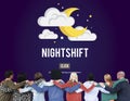 Nightshift Business Laptop People Time Work Concept