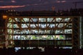 Nightshot of an office building in Barcelona, Spain Royalty Free Stock Photo