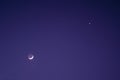 Nightsky with Moon, Venus and Aldebaran Royalty Free Stock Photo