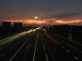 Nightsky sunset above highway