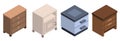 Nightstand furniture icon set, isometric style Royalty Free Stock Photo