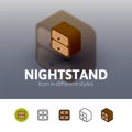 Nightstand icon in different style Royalty Free Stock Photo