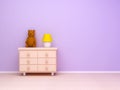 Nightstand with lamp and teddy bear Royalty Free Stock Photo