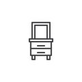 Nightstand with mirror outline icon