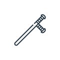 nightstick icon vector from law and justice concept. Thin line illustration of nightstick editable stroke. nightstick linear sign