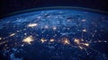 Nighttime Aerial View of USA from Space Royalty Free Stock Photo