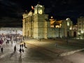 Oaxaca Cathedral at Night Royalty Free Stock Photo