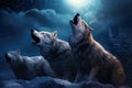 Nighttime Choir: Wild Wolves in Harmony.