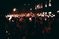 Nighttime City Festival, Large Group Gathering for Celebration and Community Event.