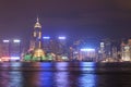 Nighttime city view of the Hong Kong Island