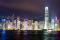 Nighttime city view of the Hong Kong Island