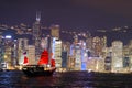 Nighttime city view of the Hong Kong Island