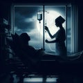 nighttime hospital patient nurse