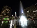 Nighttime image of Love Park and it\'s fountains Royalty Free Stock Photo