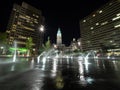 Nighttime image of Love Park and it\'s fountains Royalty Free Stock Photo