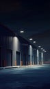 Nighttime Industrial Loading Docks Royalty Free Stock Photo