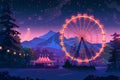 Nighttime Joyride: Glowing Ferris Wheel