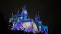 The Nighttime Lights At Hogwarts Castle at Wizarding World of Harry Potter at Universal Islands of Adventure in Orlando, Florida Royalty Free Stock Photo