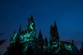 The Nighttime Lights At Hogwarts Royalty Free Stock Photo