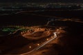 Nighttime long exposure of Viewpoint of twisted highway on Jebal Hafeet