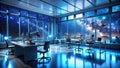 Nighttime research facility with a view of the cosmos and modern equipment. Generative AI Royalty Free Stock Photo