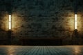 Nighttime serenity Empty brick scene with warm ambient lighting, 3D