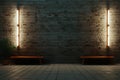 Nighttime serenity Empty brick scene with warm ambient lighting, 3D