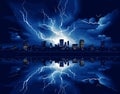 Nighttime Thunderstorm Vector Illustration Royalty Free Stock Photo