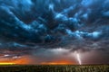 Lightning storm over field in Roswell New Mexico Royalty Free Stock Photo