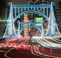 Nighttime Traffic on Bridge in Tokyo