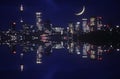 Nighttime view of city lights, Sydney, Australia Royalty Free Stock Photo