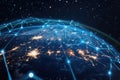Nighttime View of Earth From Space, A Beautiful Snapshot of the World at Night, A modernized globe monitored and maintained by Royalty Free Stock Photo