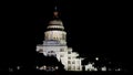 Nighttime view of the Texas state capitol building in downtown Austin, Texas Royalty Free Stock Photo