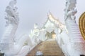 Nighttime at Wat Huay Pla Kang temple,lit up,with Big Buddha towering beyond,Chiang Rai City,Thailand Royalty Free Stock Photo