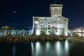 Nightview on the castle on the sea Royalty Free Stock Photo