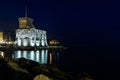 Nightview on the castle on the sea Royalty Free Stock Photo