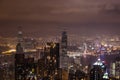 Nightview of Hong Kong city from Victoria Peak