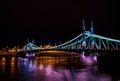 Nightview of liberty bridge in Budapest Royalty Free Stock Photo