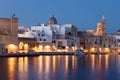 Nightview of Monopoli seaport. Apulia. Royalty Free Stock Photo