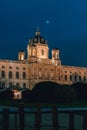 Nightview on the Museum Building in Vienna with the moon above